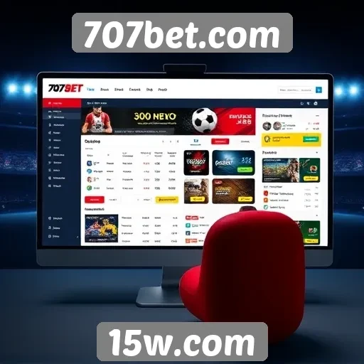 Interface do usuário do site 707bet.com em foco